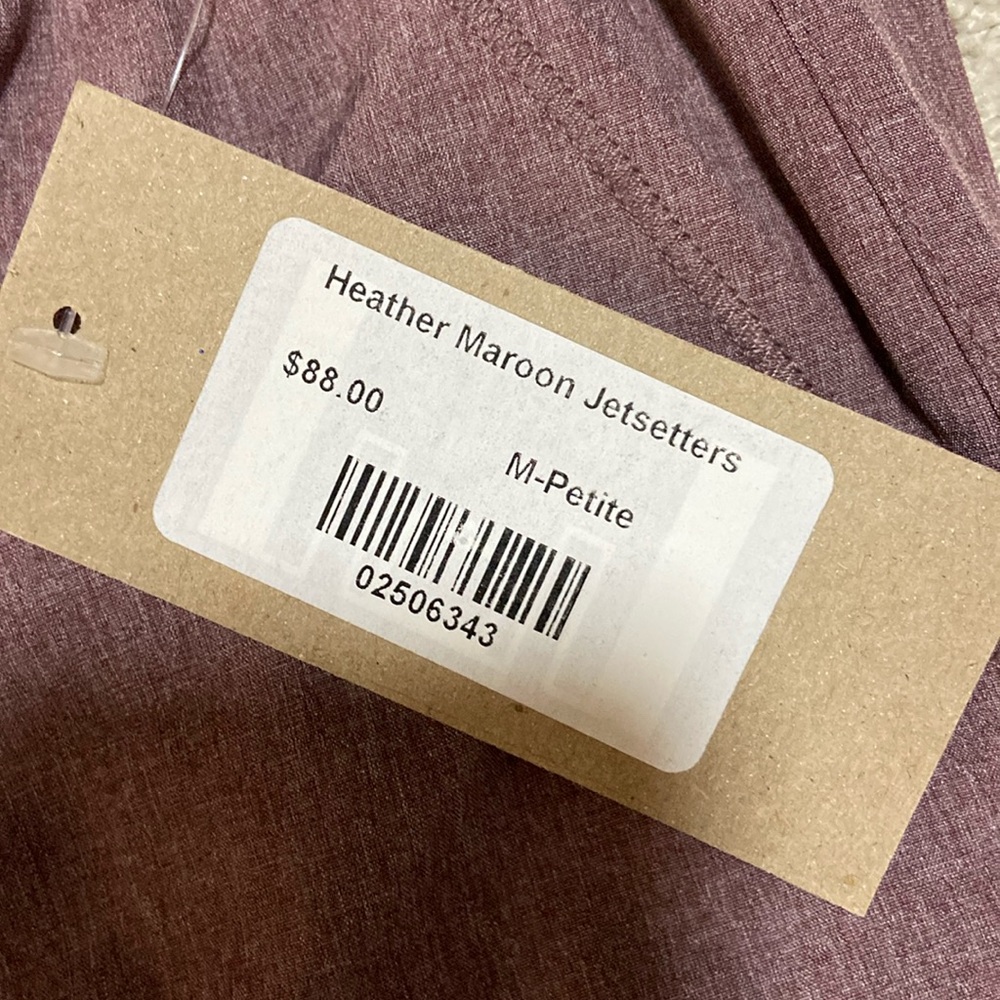 Heather Maroon Albion Fit Jetsetters with Gold Zipper Accents - Picture 3 of 6